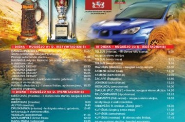 Jubiliejinis ralis "Aplink Lietuvą-2016" Lietuvos Respublikos Prezidentės taurei laimėti